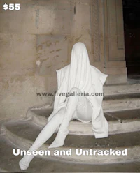 an unseen and untraced woman sitting on steps